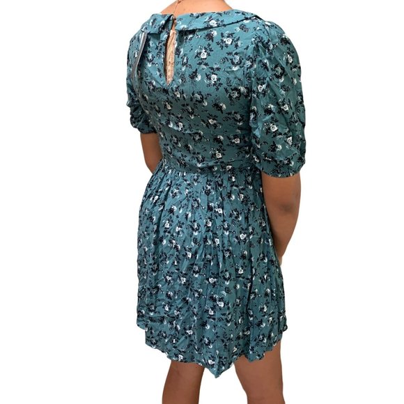 Size Small Womens Speechless Puff Sleeve Sage Floral Dress - Picture 4 of 7